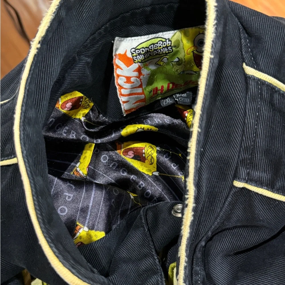Vintage Nickelodeon Sponge Bob NASCAR racing men’s jacket 2XL JH Design black - Picture 6 of 6